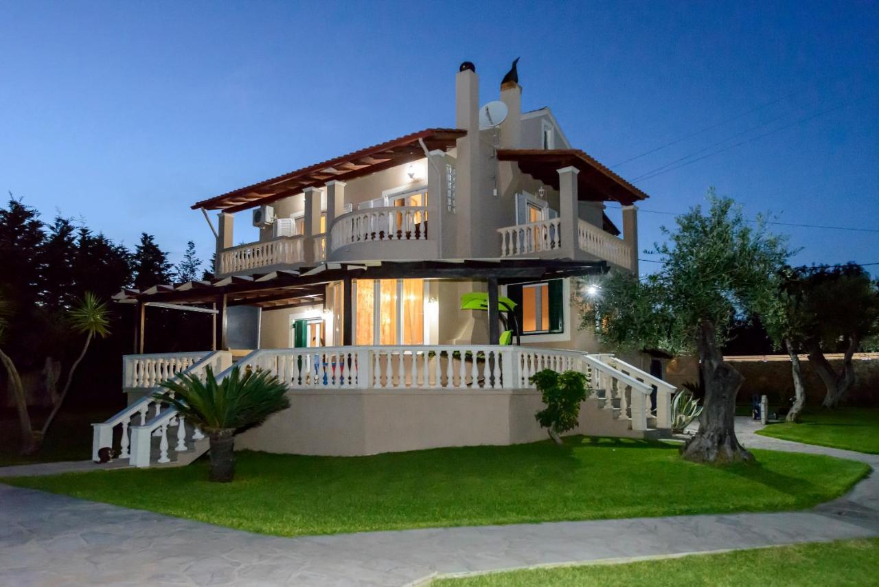 Villa Maxim With Private Pool & Tennis Court Halikounas Dış mekan fotoğraf