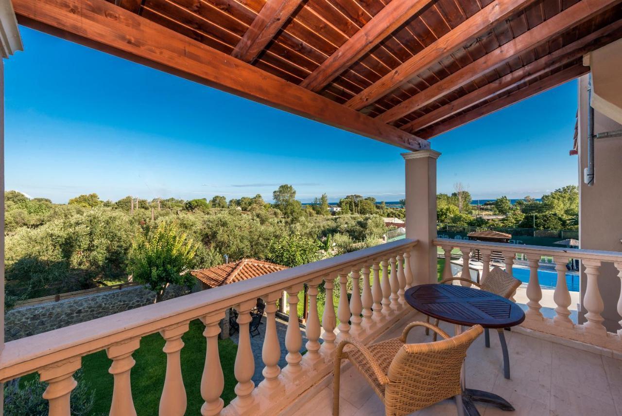 Villa Maxim With Private Pool & Tennis Court Halikounas Dış mekan fotoğraf
