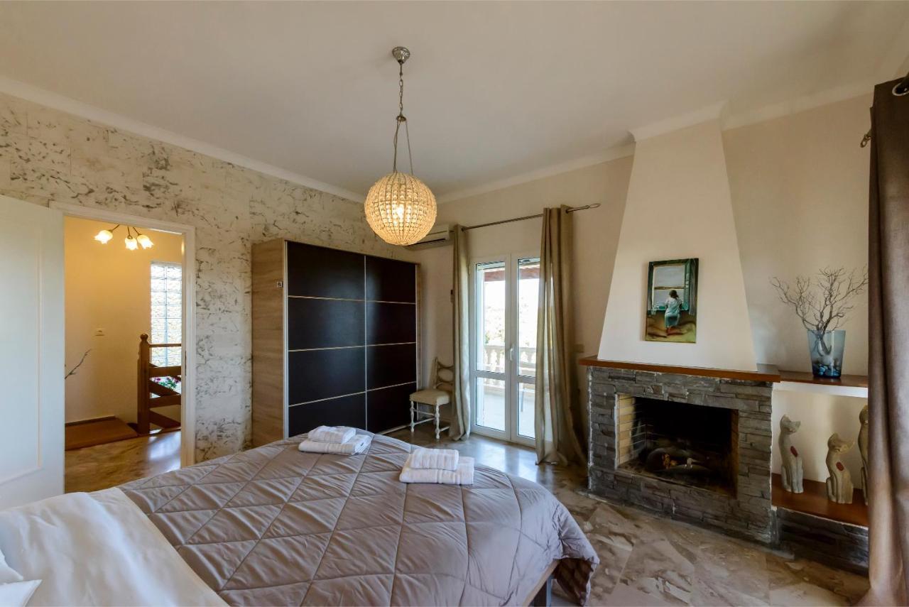 Villa Maxim With Private Pool & Tennis Court Halikounas Dış mekan fotoğraf