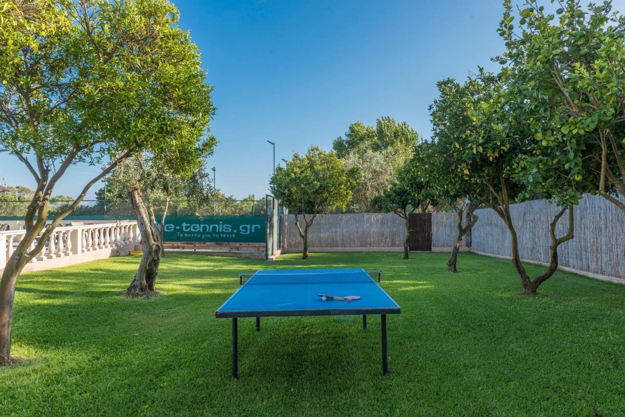 Villa Maxim With Private Pool & Tennis Court Halikounas Dış mekan fotoğraf
