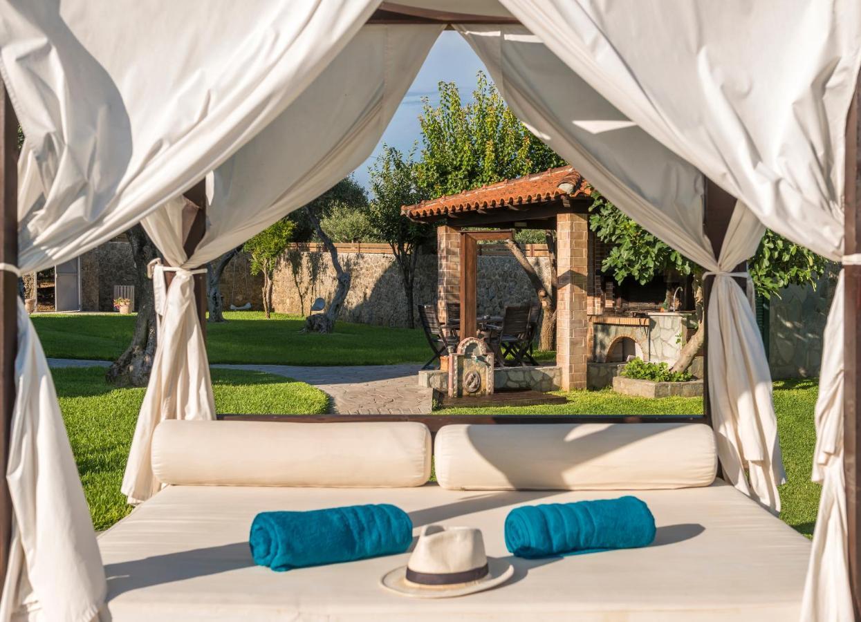 Villa Maxim With Private Pool & Tennis Court Halikounas Dış mekan fotoğraf