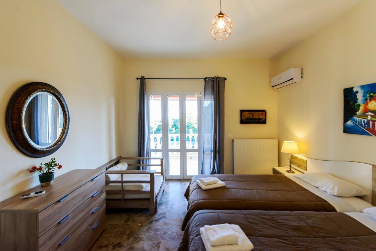 Villa Maxim With Private Pool & Tennis Court Halikounas Dış mekan fotoğraf
