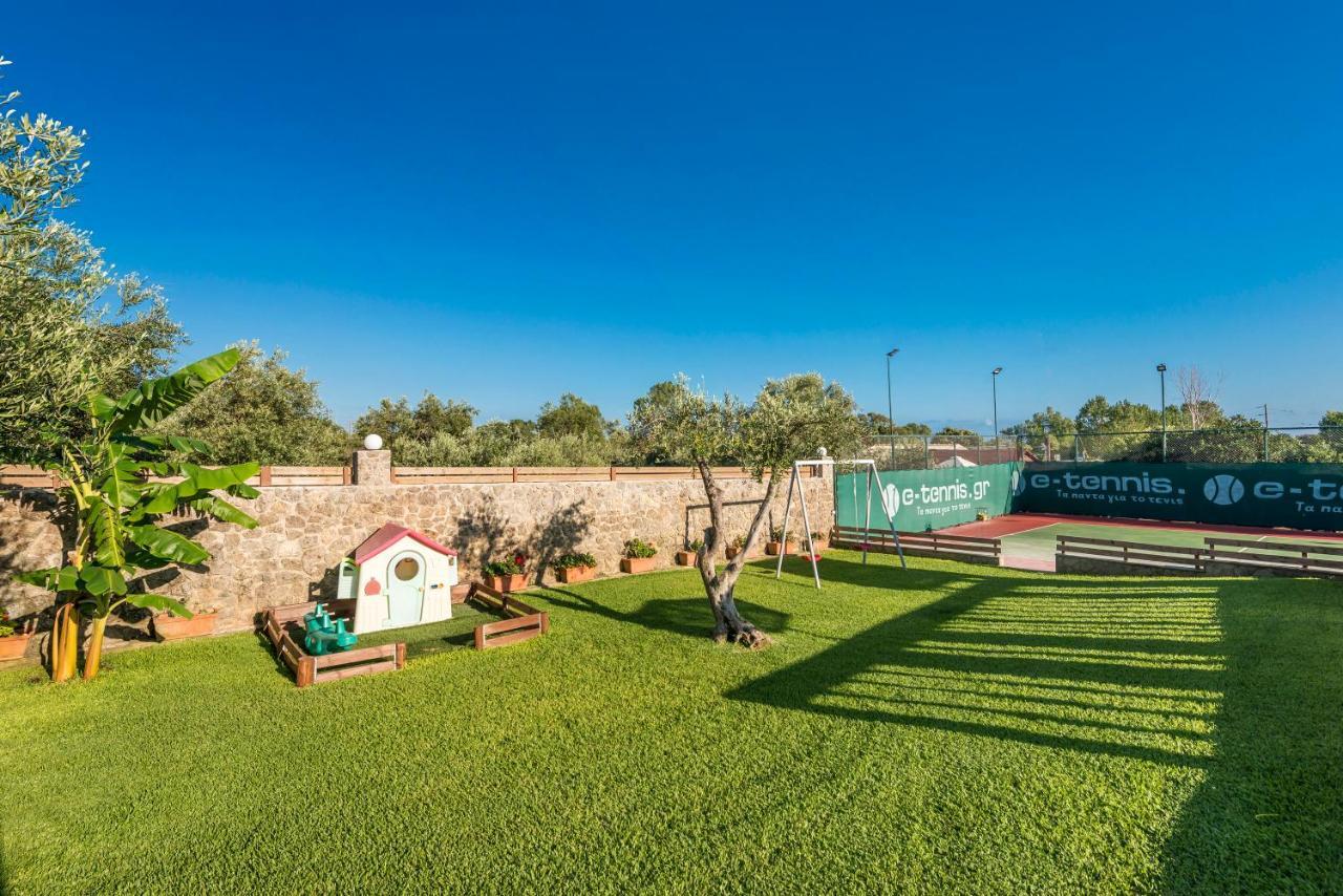 Villa Maxim With Private Pool & Tennis Court Halikounas Dış mekan fotoğraf